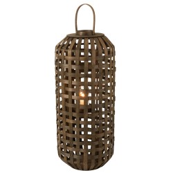Grande lanterne cylindrique en bois 95 x 40 x 40cm