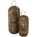 Grande lanterne cylindrique en bois 95 x 40 x 40cm
