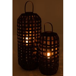 Grande lanterne cylindrique en bois 95 x 40 x 40cm