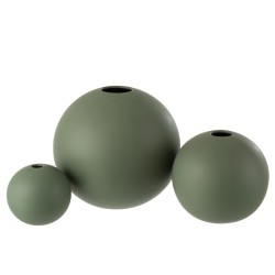 Vase boule en céramique vert d'ea u 25x23cm