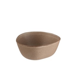 Bol rond en céramique cognac H8.5cm