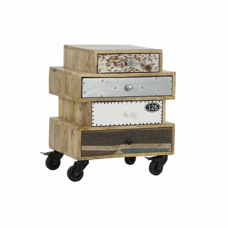 Chiffonnier Caisson à Tiroirs Thyann Métal Bois de manguier (50 x 35 x 60 cm)