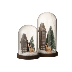 Cloche de Noël en verre marron 14x14x27 cm