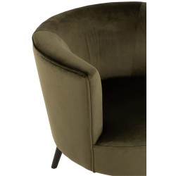 Sillón lounge de tela verde 80x70x75 cm