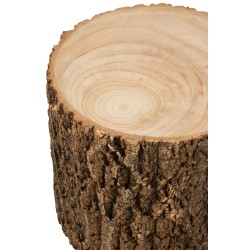 Table basse ronde en bois de paulownia naturel