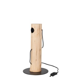 Lámpara de madera natural 21x21x39 cm
