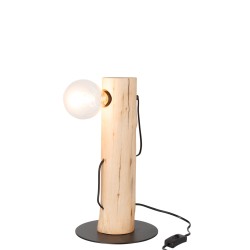 Lámpara de madera natural 21x21x39 cm