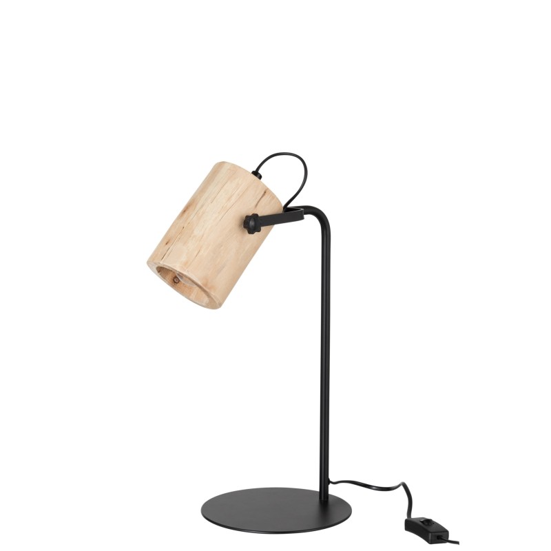 Lámpara de madera natural de 21x18x42 cm