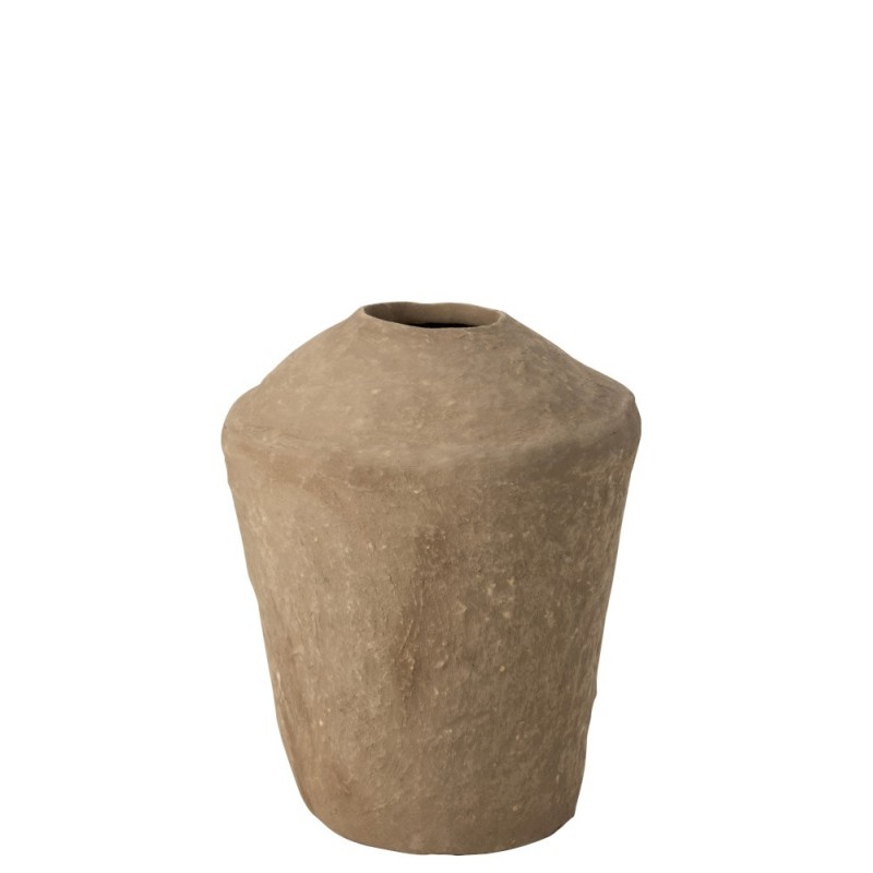 Vaso grande em papel maché castanho 47x47x58 cm Vaso grande em papel maché castanho 47x47x58 cm
