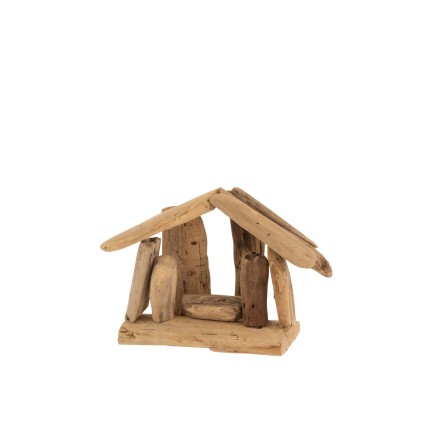 Pesebre simple madera flotante Alt. 12 cm
