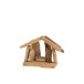Crèche de Noël en bois naturel 15x13x12 cm