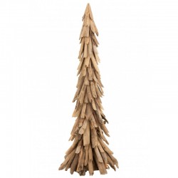 Sapin de Noël décoratif en bois flotté naturel