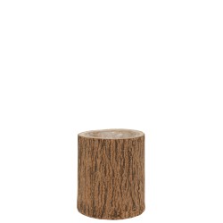 Cachepot en bois de paulownia naturel 23x23x26 cm