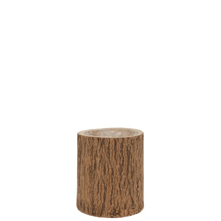 Cache-pot en bois de paulownia naturel 23x23x26 cm