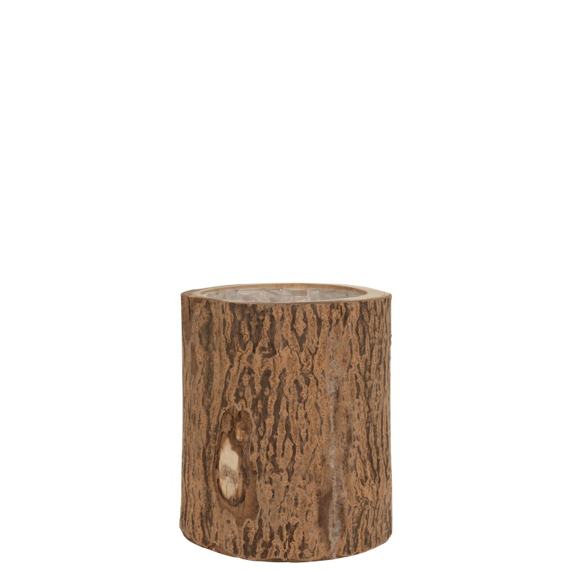 Cachepot en bois de paulownia naturel