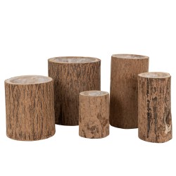 Cache-pot en bois de paulownia naturel 28x28x32 cm