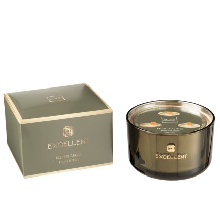 Vela perfumada excellent esencia madera bergamota verde 40 horas Alt. 8 cm