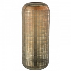 Vase cylindrique en verre marron 15x15x36 cm