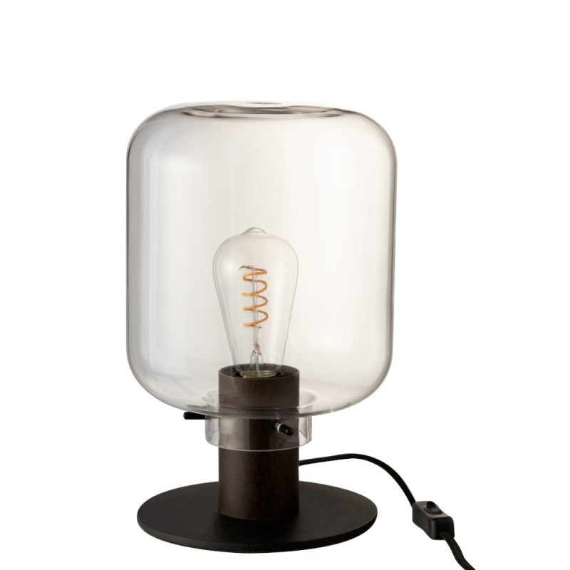 Lampe de table en verre transparent 20x20x31 cm