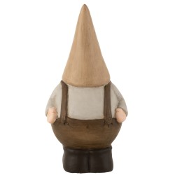 Gnomo de cerámica marrón de 17x18x37 cm