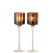 Lot de 2 photophores en verre marron 7x7x25 cm Lot de 2 photophores en verre marron 7x7x25 cm