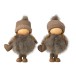 Set de 2 petites filles en résine gris 35x17x33 cm Set de 2 petites filles en résine gris 35x17x33 cm
