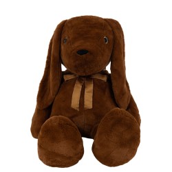 Lapin avec noeud en peluche marron H60cm