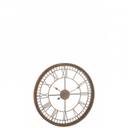 Horloge chiffres romains en métal marron 67x7x67 cm