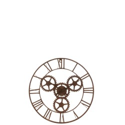 Horloge chiffres romains en métal marron 60x5x60 cm