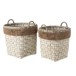 Set de 2 paniers avec anses en bois marron 40x40x38 cm