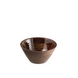 Bol rond en bois marron 24x24x12 cm