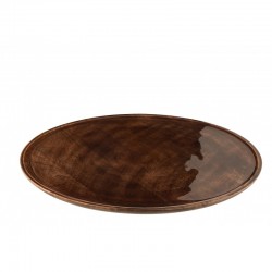 Bandeja redonda giratoria madera de mango marrón 56x56 cm