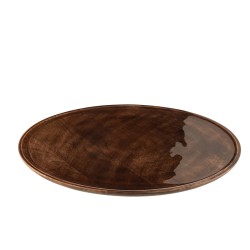 Plateau tournant rond en bois de manguier marron D56cm