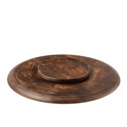 Plateau tournant rond en bois de manguier marron D56cm