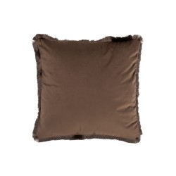 Coussin carré en polyester marron 42x42cm