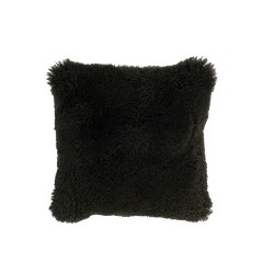 Coussin carré en peau de mouton vert 40x40cm