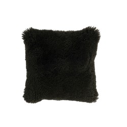 Cuscino quadrato in pelle di pecora verde 40x40cm