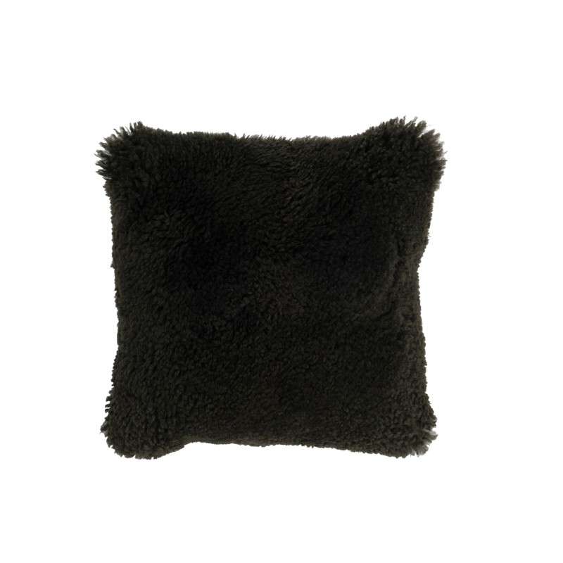 Cuscino quadrato in pelle di pecora verde 40x40cm Cuscino quadrato in pelle di pecora verde 40x40cm