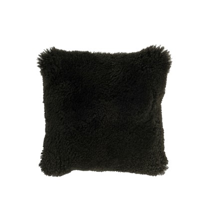 Cuscino quadrato in pelle di pecora verde 40x40cm