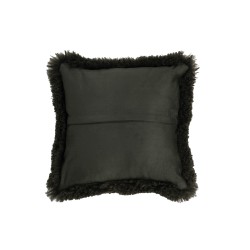 Cuscino quadrato in pelle di pecora verde 40x40cm