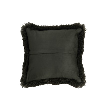 Cuscino quadrato in pelle di pecora verde 40x40cm