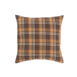 Cuscino 38x38cm in poliestere marrone con motivo a griglia