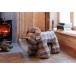 Cale-porte chien en textile marron 72x35x48 cm Cale-porte chien en textile marron 72x35x48 cm