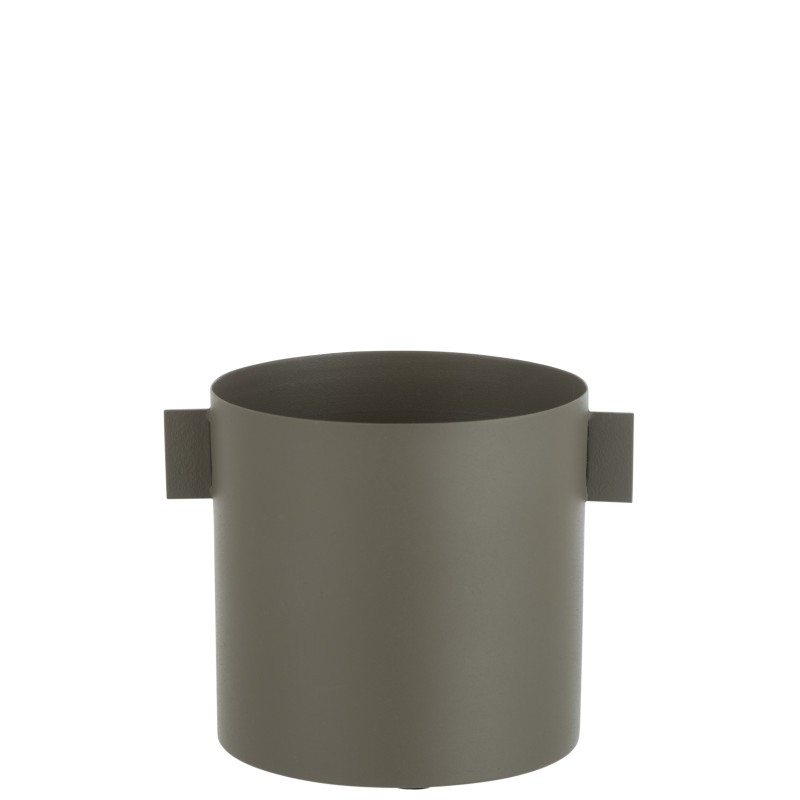 MACETA REDONDO METAL VERDE LARGE