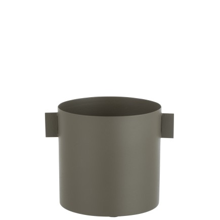 MACETA REDONDO METAL VERDE LARGE