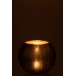 Photophore rond en verre gris 20x20x17 cm