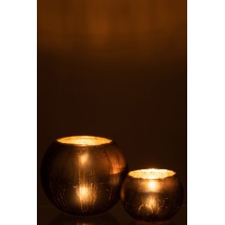 Photophore rond en verre gris 20x20x17 cm