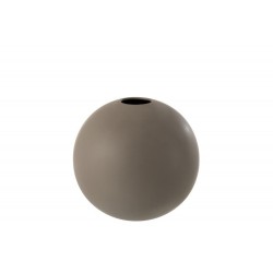 Vase boule en céramique gris foncé