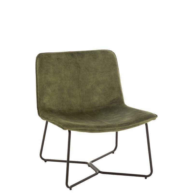 Chaise lounge en métal vert 71x68x78 cm