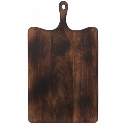 Planche à découper rectangle avec manche en bois marron L60cm